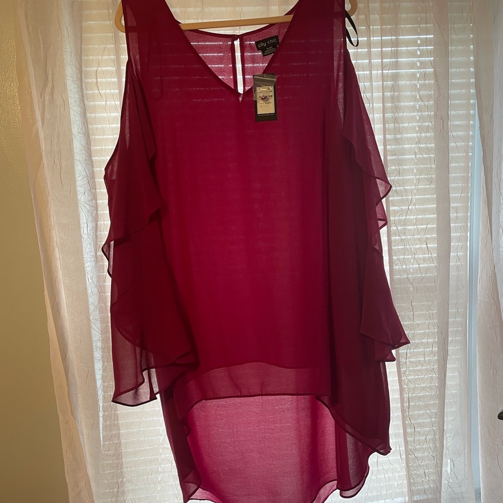 Hi Low cold shoulder blouse